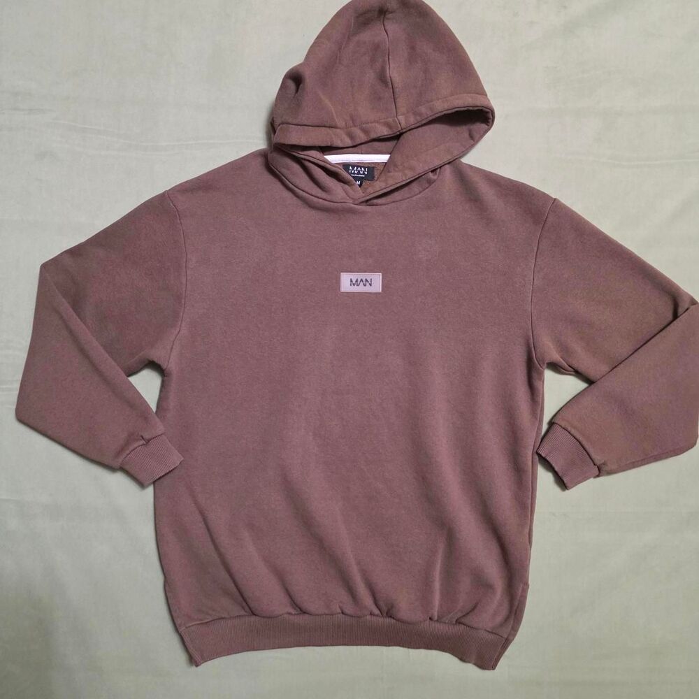 BoohooMAN Chocolate Brown Oversized Hoodie - Size Medium